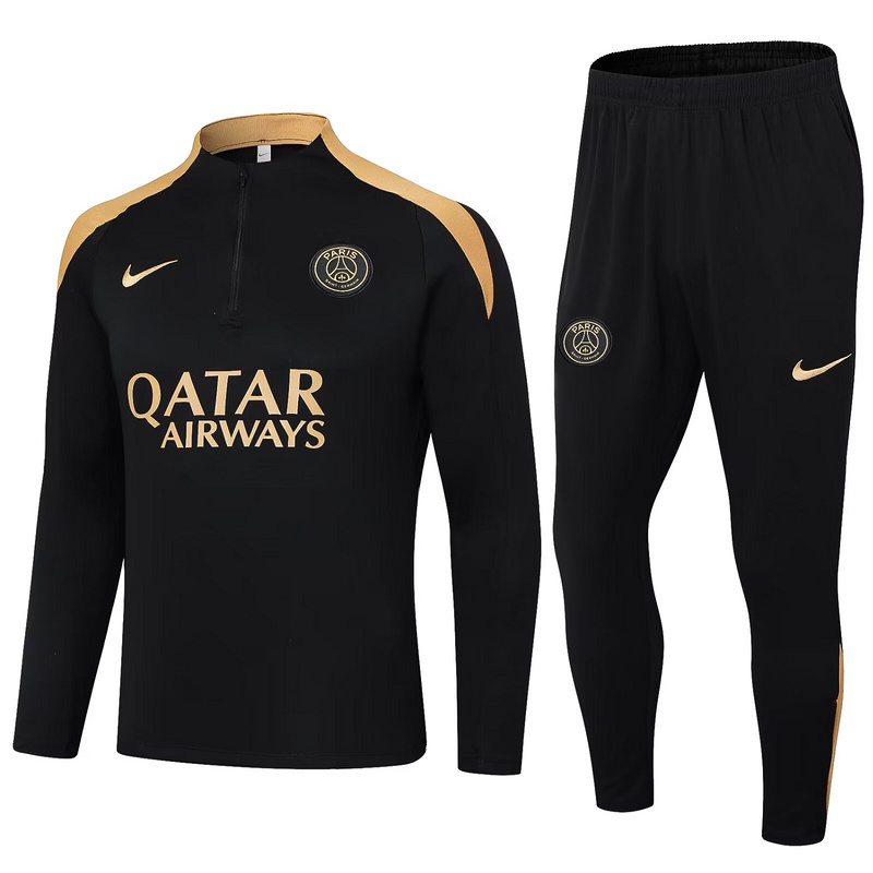 AAA Quality Paris St Germain 24/25 Tracksuit - Black/Golden